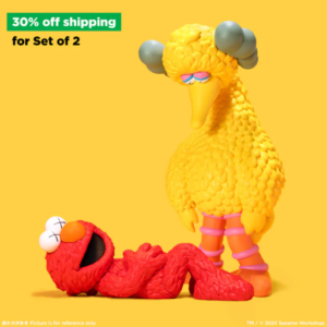 【兩入一組】KAWS & Sesame Street - Elmo and Big Bird 艾蒙 + 大鳥 芝麻街聯名 模型