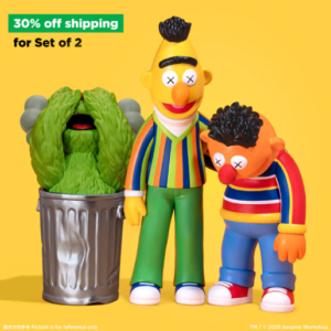 【兩入一組】KAWS & Sesame Street - Oscar and Bert & Ernie 奧斯卡 + 伯特與恩尼 芝麻街聯名 模型